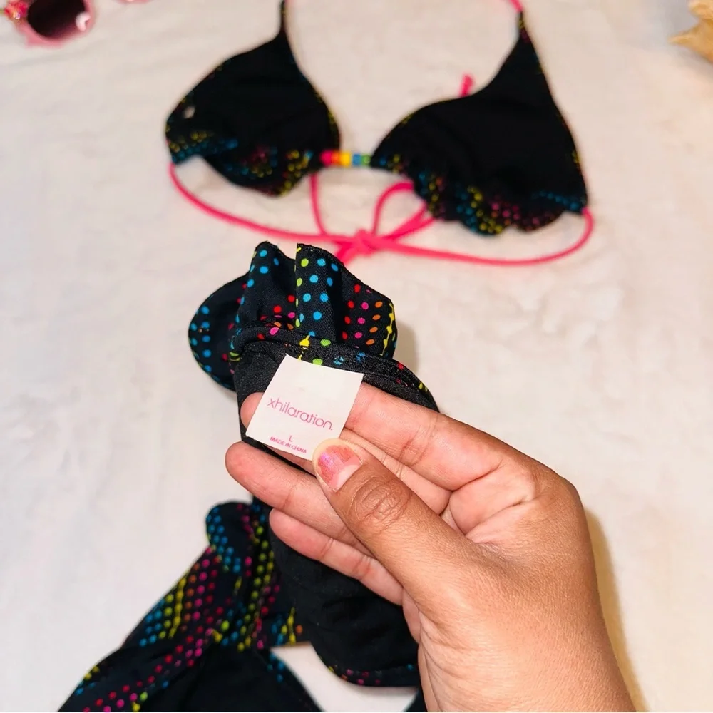 Polka dot rainbow 2 piece swimsuit